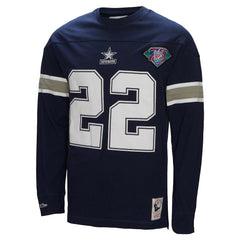 Emmitt Smith Dallas Cowboys Throwback Retired Player Name & Number Long Sleeve Top Navy | Mitchell & Ness