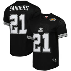 Deion Sanders Dallas Cowboys Retired Player Name & Number Mesh Top Black | Mitchell & Ness