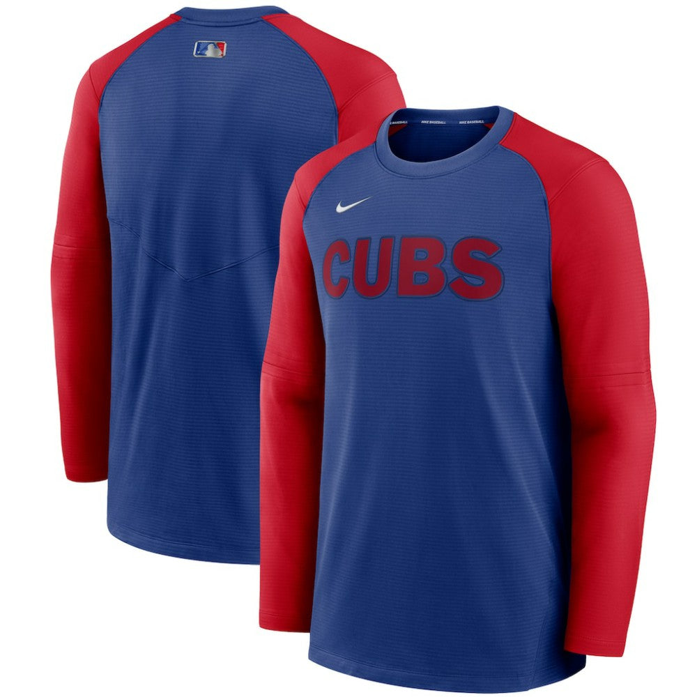 Chicago Cubs Nike Authentic Collection Pregame Performance Raglan Pullover Sweatshirt - MLB