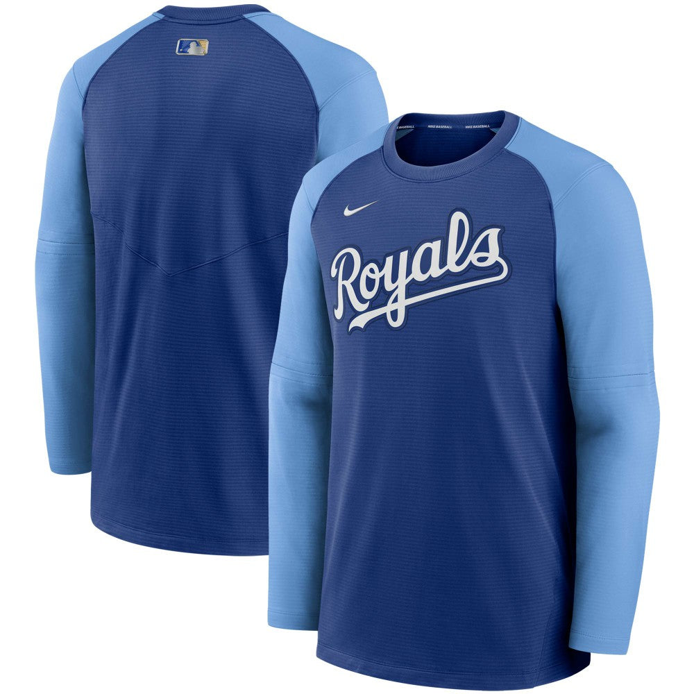 Kansas City Royals Nike Authentic Collection Pregame Performance Raglan Pullover Sweatshirt - MLB