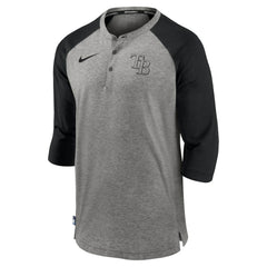 Tampa Bay Rays Nike Authentic Collection Flux Henley Raglan 3/4-Sleeve T-Shirt - MLB