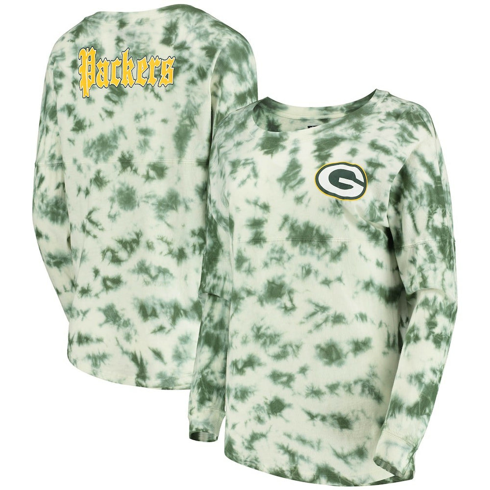 Green Bay Packers New Era Women's Tie-Dye Long Sleeve T-Shirt Green | NFL