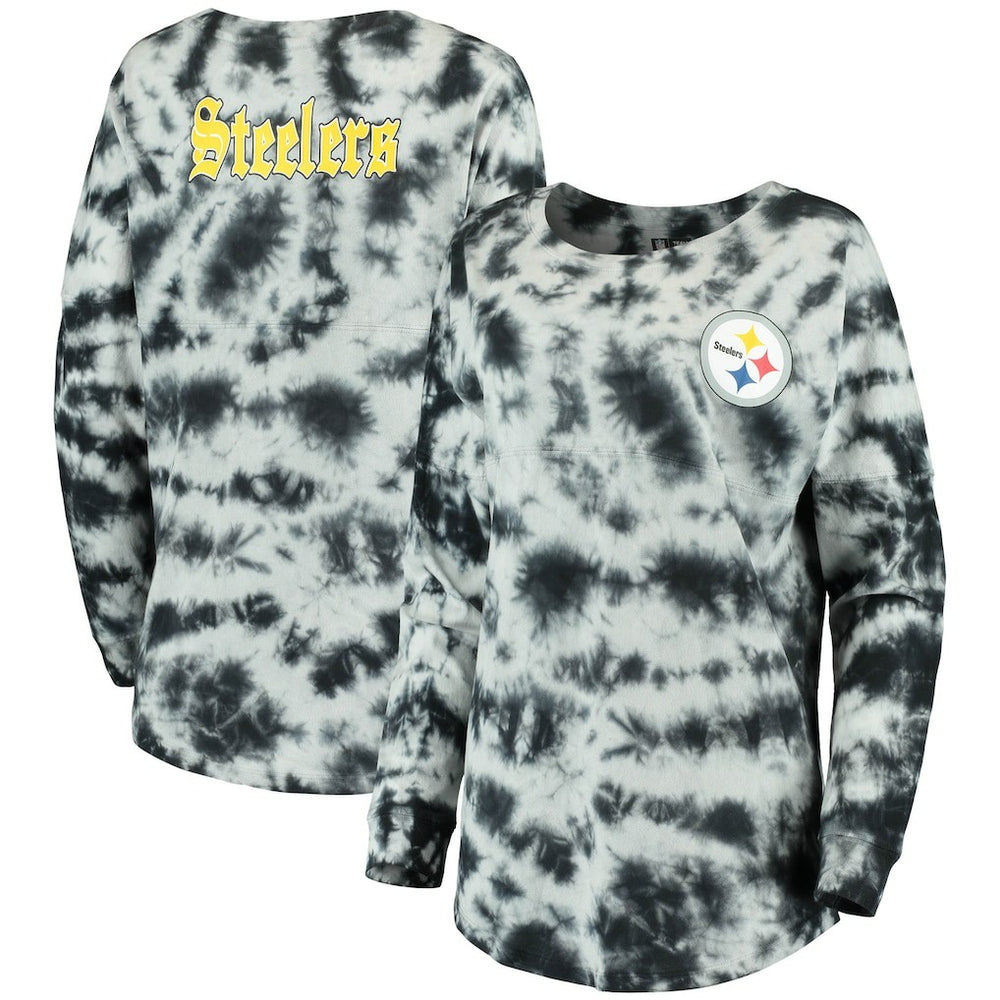 Pittsburgh Steelers New Era Women's Tie-Dye Long Sleeve T-Shirt Black | NFL
