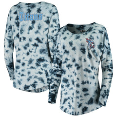 Tennessee Titans New Era Women's Tie-Dye Long Sleeve T-Shirt Navy | NFL