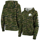 Cleveland Browns New Era Women's Raglan Full-Zip Hoodie Camo | NFL