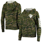 Los Angeles Rams New Era Women's Raglan Full-Zip Hoodie Camo | NFL