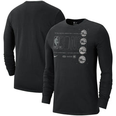 Philadelphia 76ers Courtside Chrome Long Sleeve T-Shirt Black - NBA