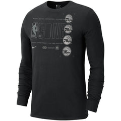 Philadelphia 76ers Courtside Chrome Long Sleeve T-Shirt Black - NBA