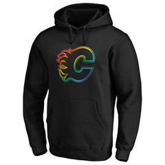Calgary Flames Team Pride Logo Pullover Hoodie - Black - NHL