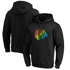 Chicago Blackhawks Team Pride Logo Pullover Hoodie - Black - NHL