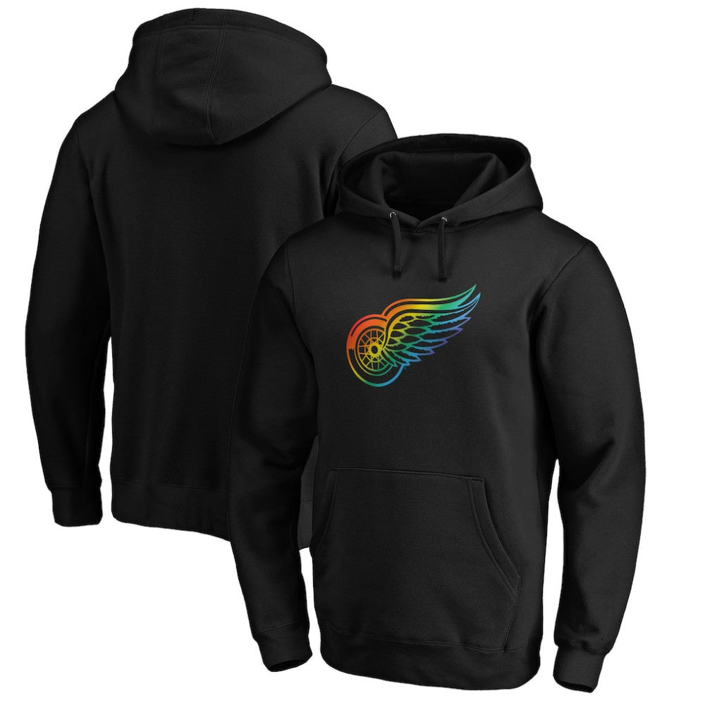 Detroit Red Wings Team Pride Logo Pullover Hoodie - Black - NHL