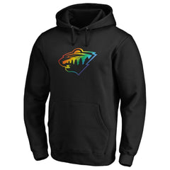 Minnesota Wild Team Pride Logo Pullover Hoodie - Black - NHL