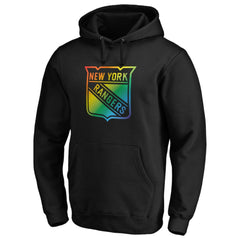 New York Rangers Team Pride Logo Pullover Hoodie - Black - NHL