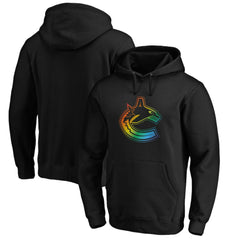 Vancouver Canucks Team Pride Logo Pullover Hoodie - Black - NHL
