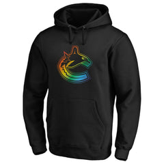 Vancouver Canucks Team Pride Logo Pullover Hoodie - Black - NHL