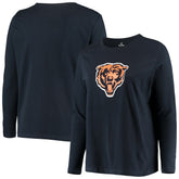 Chicago Bears Women's Plus Size Primary Logo Long Sleeve Scoop Neck T-Shirt Navy | Fanatics
