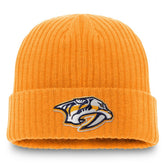 Nashville Predators Fanatics Core Primary Logo Cuffed Knit Hat - Gold - NHL