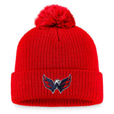Washington Capitals Fanatics Primary Logo Cuffed Knit Hat with Pom - Red - NHL