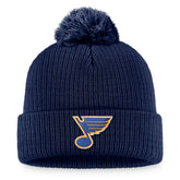 St. Louis Blues Fanatics Primary Logo Cuffed Knit Hat with Pom - Navy - NHL