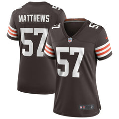 Clay Matthews Cleveland Browns Women's Game Retired Player Jersey Brown | Nike for Sale