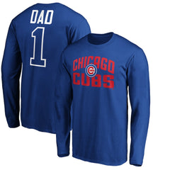 Chicago Cubs Father's Day #1 Dad Long Sleeve T-Shirt - MLB