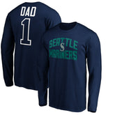 Seattle Mariners Father's Day #1 Dad Long Sleeve T-Shirt - MLB