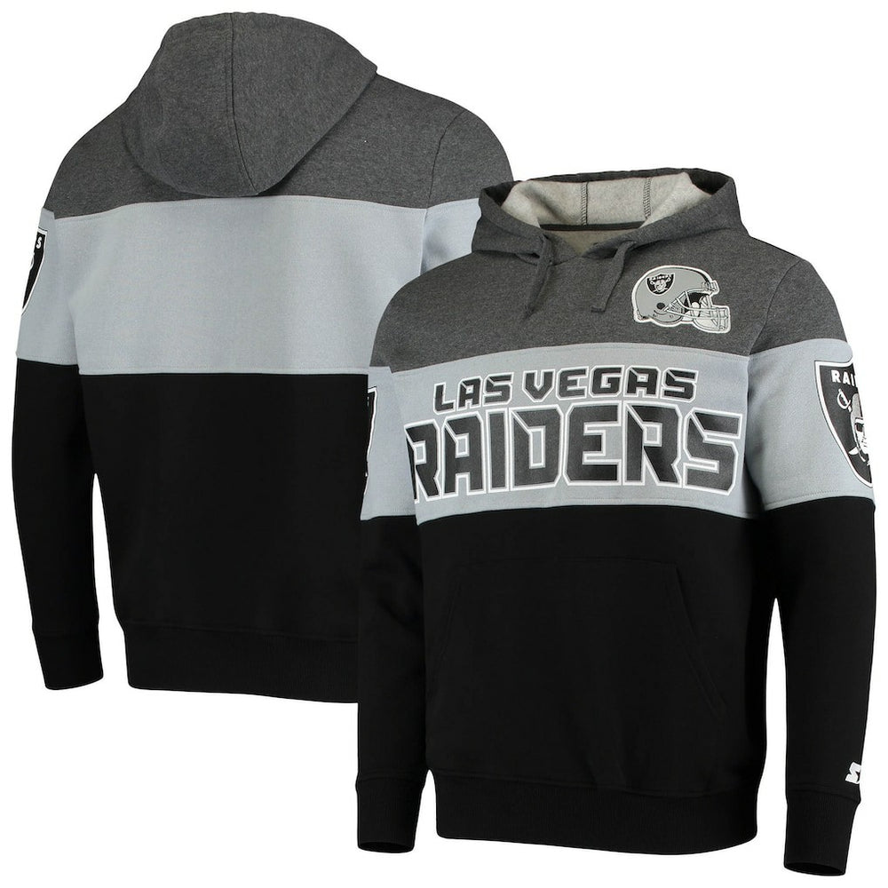 Las Vegas Raiders Starter Extreme Fireballer Pullover Hoodie Heathered Gray/Silver | NFL