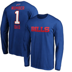Buffalo Bills #1 Dad Long Sleeve Team Logo T-Shirt Royal | NFL