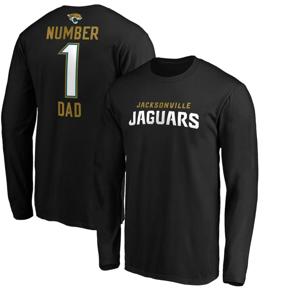 Jacksonville Jaguars #1 Dad Long Sleeve Team Logo T-Shirt Black | NFL