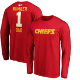Kansas City Chiefs #1 Dad Long Sleeve Team Logo T-Shirt Red | NFL