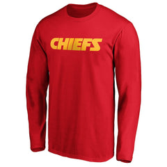 Kansas City Chiefs #1 Dad Long Sleeve Team Logo T-Shirt Red | NFL