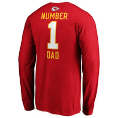Kansas City Chiefs #1 Dad Long Sleeve Team Logo T-Shirt Red | NFL