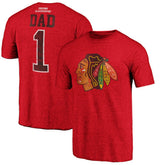 Chicago Blackhawks Greatest Dad Tri-Blend T-Shirt - Red - NHL