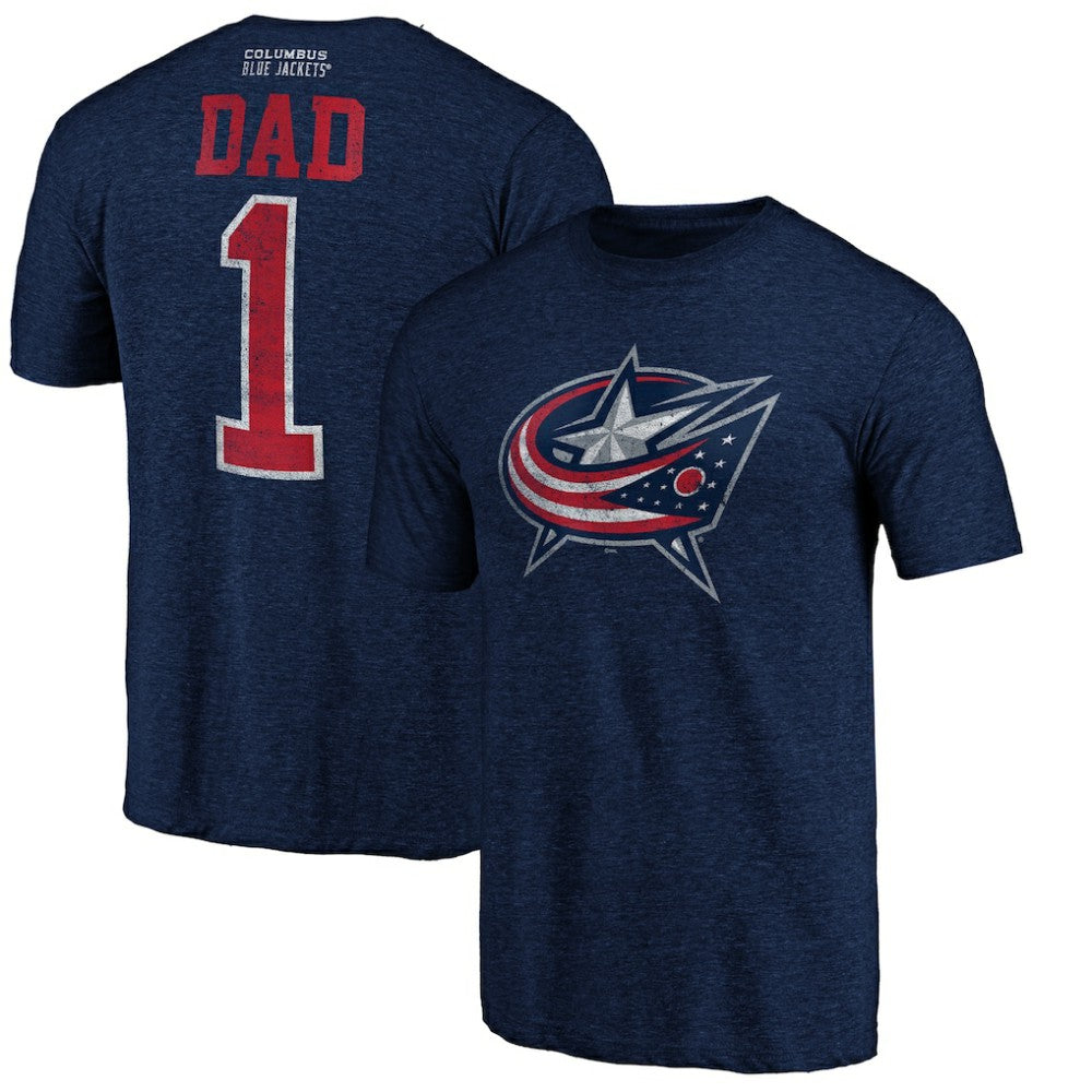 Columbus Blue Jackets Greatest Dad Tri-Blend T-Shirt - Navy - NHL