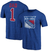 New York Rangers Greatest Dad Tri-Blend T-Shirt - Blue - NHL