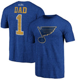 St. Louis Blues Greatest Dad Tri-Blend T-Shirt - Blue - NHL