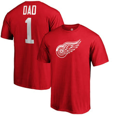 Detroit Red Wings #1 Dad T-Shirt - Red - NHL