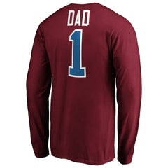 Colorado Avalanche #1 Dad Long Sleeve T-Shirt - Burgundy - NHL