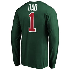 Minnesota Wild #1 Dad Long Sleeve T-Shirt - Green - NHL