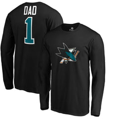San Jose Sharks #1 Dad Long Sleeve T-Shirt - Black - NHL