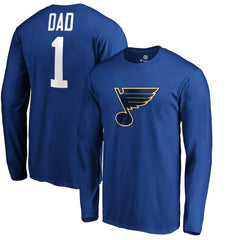 St. Louis Blues #1 Dad Long Sleeve T-Shirt - Blue - NHL