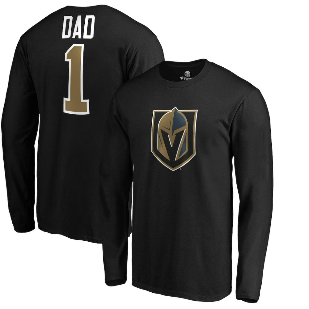 Vegas Golden Knights #1 Dad Long Sleeve T-Shirt - Black - NHL