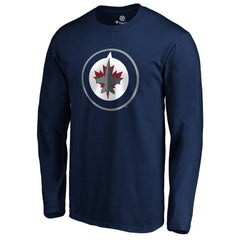 Winnipeg Jets #1 Dad Long Sleeve T-Shirt - Navy - NHL
