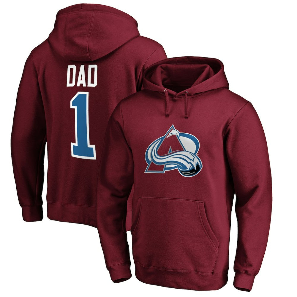 Colorado Avalanche #1 Dad Pullover Hoodie - Burgundy - NHL