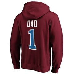 Colorado Avalanche #1 Dad Pullover Hoodie - Burgundy - NHL
