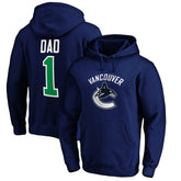 Vancouver Canucks #1 Dad Pullover Hoodie - Blue - NHL