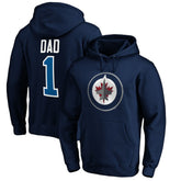 Winnipeg Jets #1 Dad Pullover Hoodie - Navy - NHL