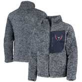 Washington Capitals Girls Youth Fan Gear Sherpa Full-Zip Jacket - Navy - NHL