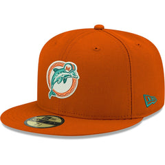 Miami Dolphins New Era Omaha Throwback 59FIFTY Fitted Hat Orange | NFL