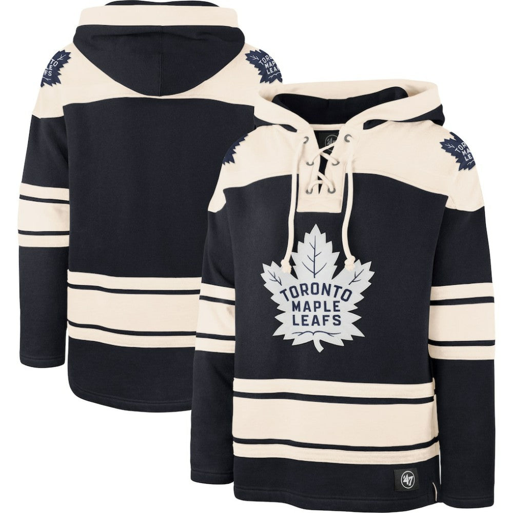 Toronto Maple Leafs '47 Superior Lacer Pullover Hoodie - Navy/Cream - NHL